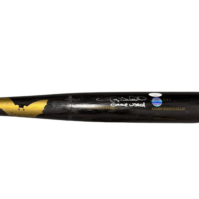 Gary Sheffield Signed Game Used Sam Bat Black Bat JSA COA Braves C