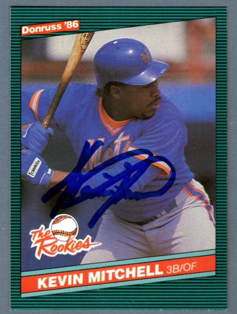 Kevin Mitchell Signed 1986 Donruss #17 The Rookies RC LSCM COA New York Mets