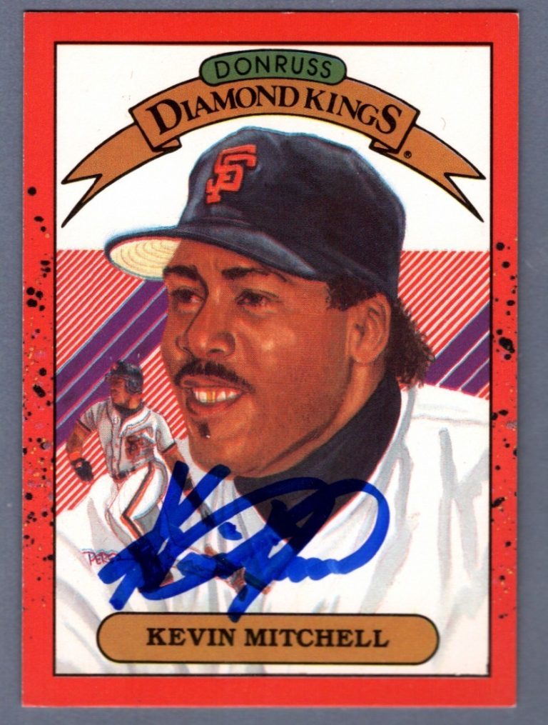 Kevin Mitchell Signed 1989 Donruss Diamond Kings #11 LSCM COA SF Giants