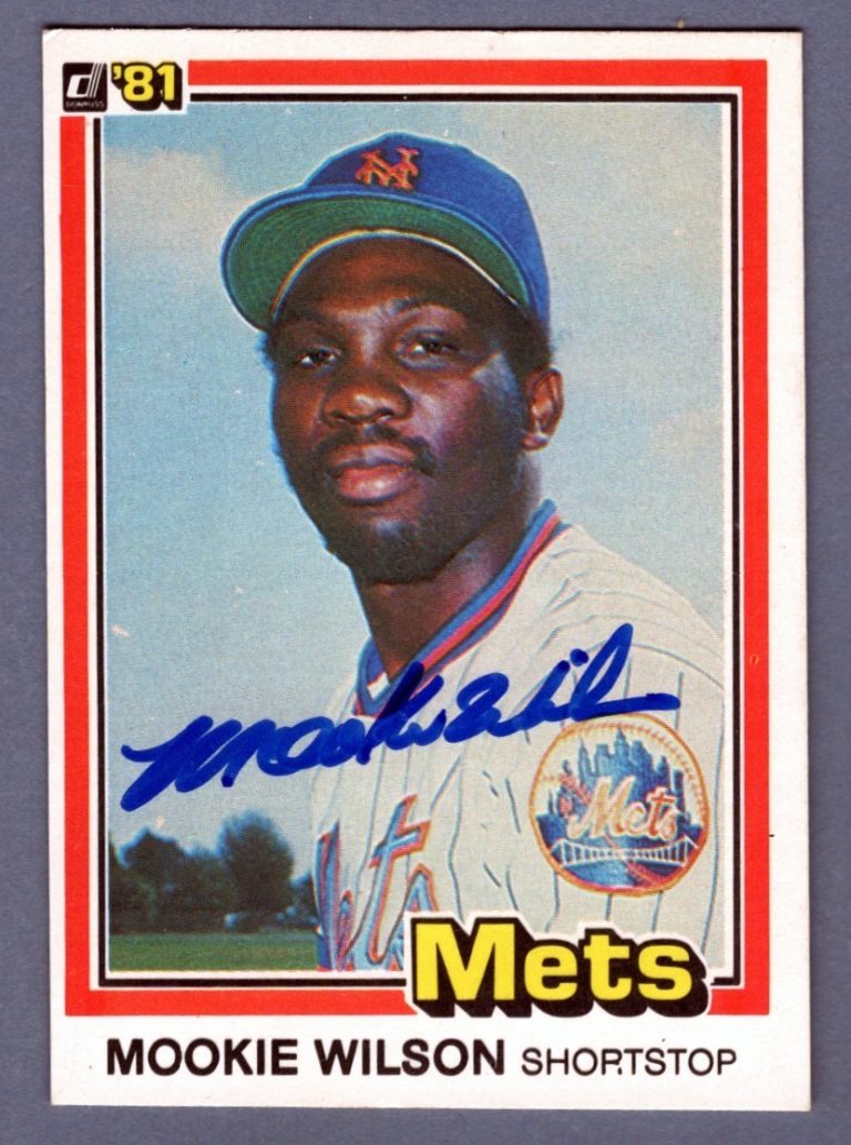 Mookie Wilson Signed 1981 Donruss #575 Rookie RC LSCM COA New York Mets