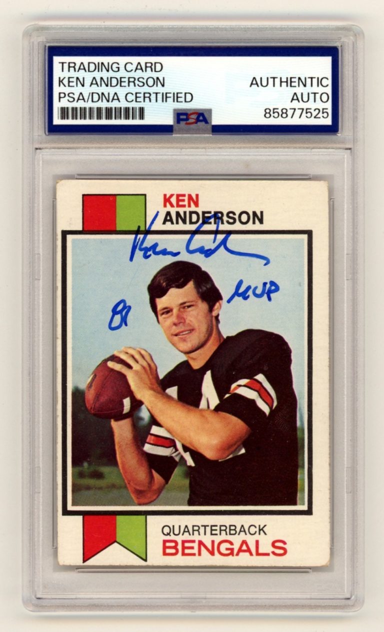 Ken Anderson 1973 Topps #34 Signed Auto Rookie RC w/ 81 MVP PSA Authentic Auto