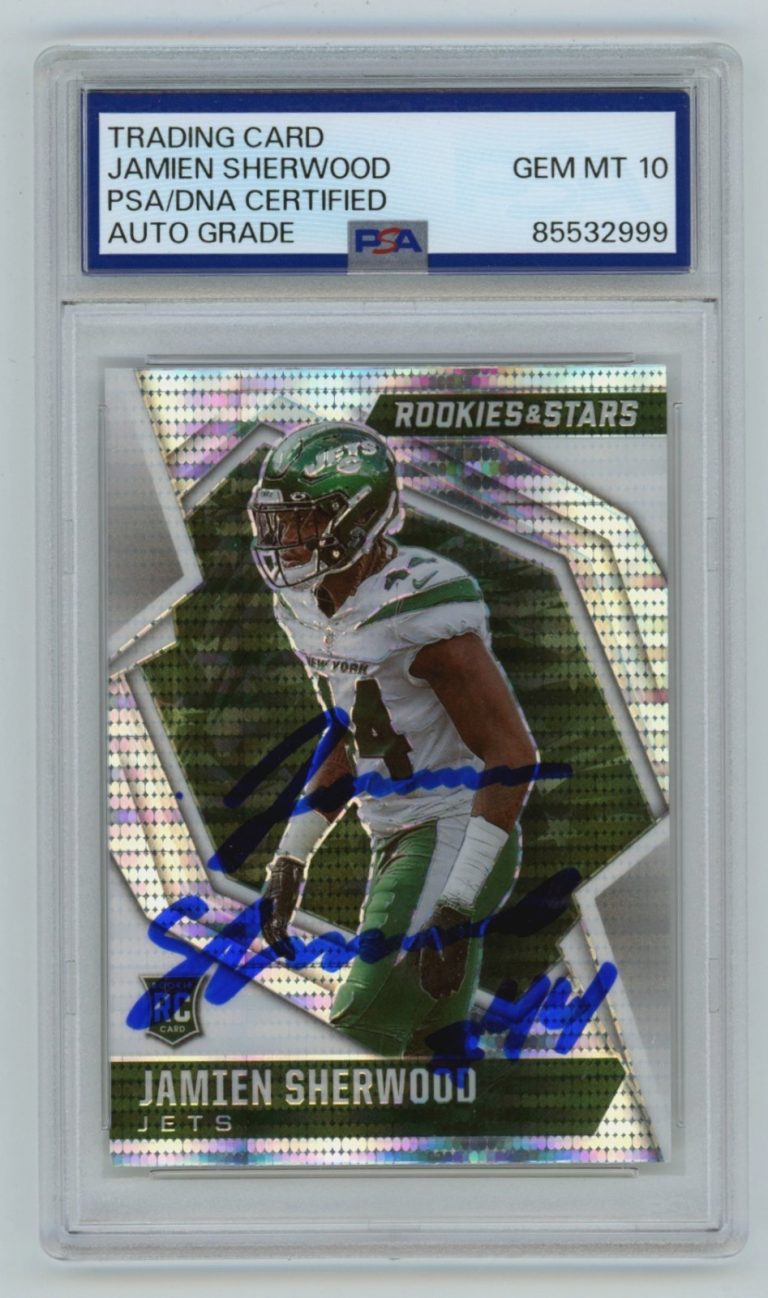 Jamien Sherwood 2021 Rookies & Stars #186 Pulsar Prizm RC Signed PSA 10 Auto