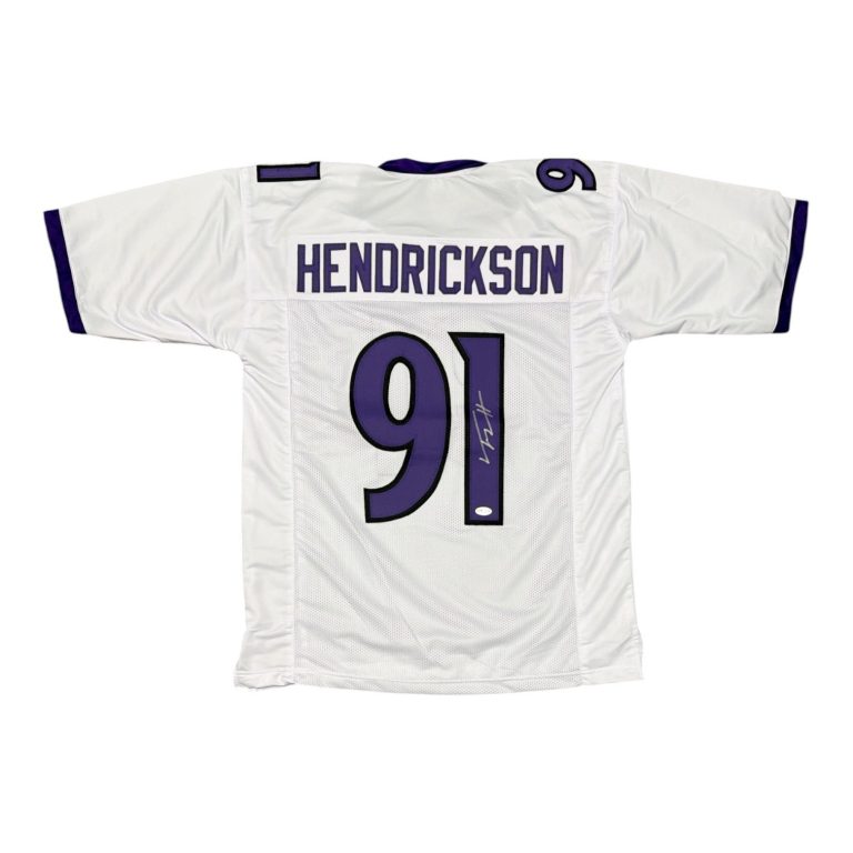 Trey Hendrickson Signed Baltimore Ravens Custom Jersey JSA Witness COA