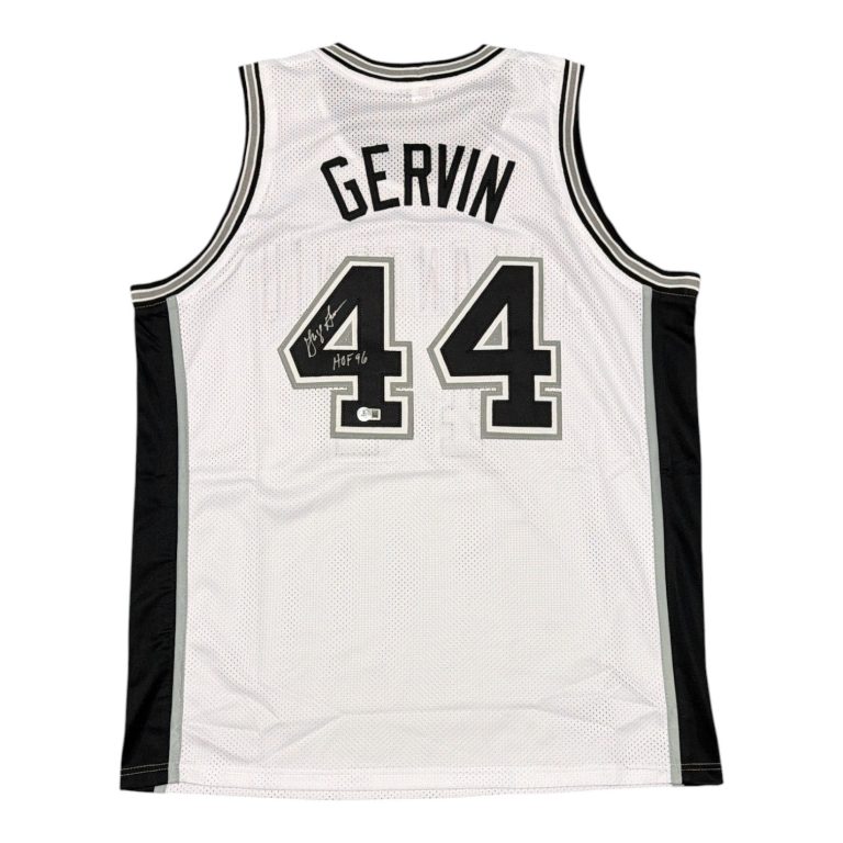 George Gervin Signed San Antonio Spurs Custom Jersey w/ HOF 96 Beckett W BAS COA