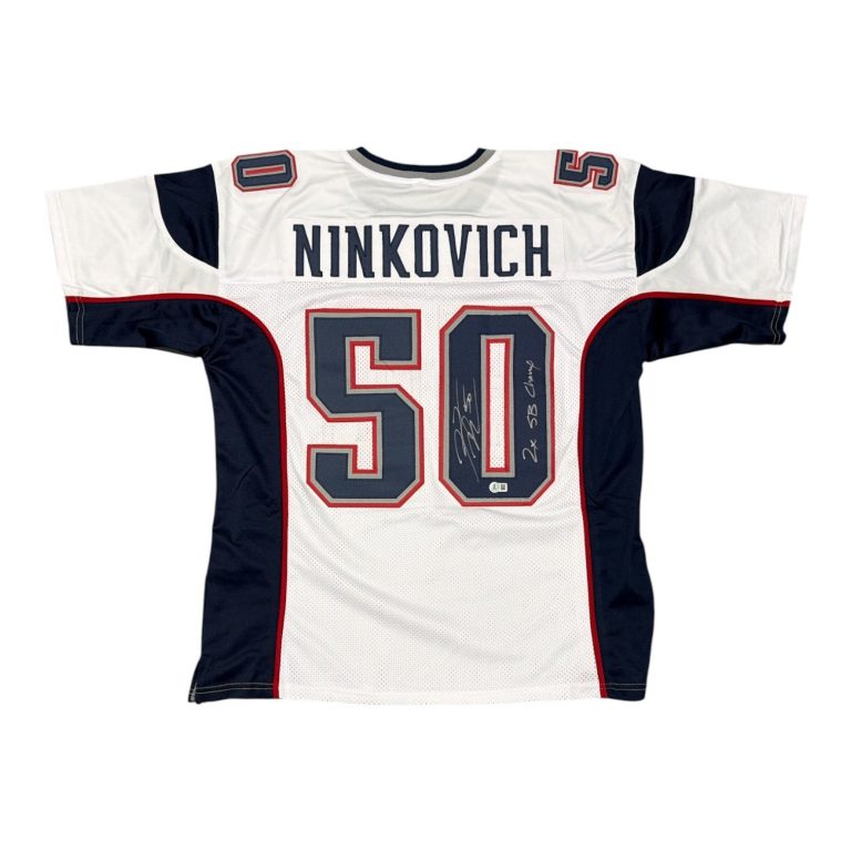 Rob Ninkovich Signed Patriots Custom Jersey w/ 2x SB Champ Beckett Wit BAS COA