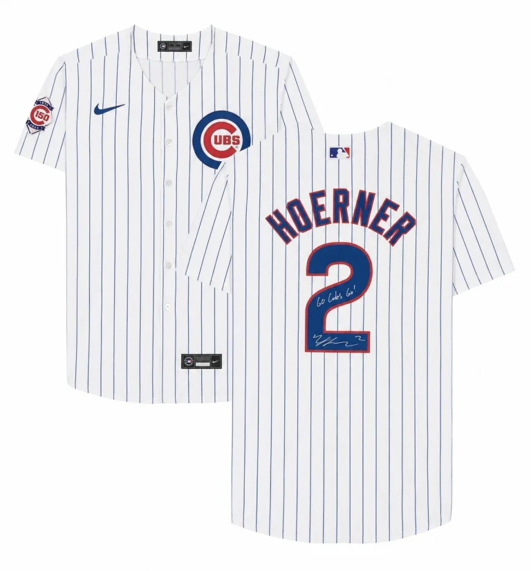 Nico Hoerner Signed Jersey Chicago Cubs PSA Authentic Autograph “Go Cubs Go”