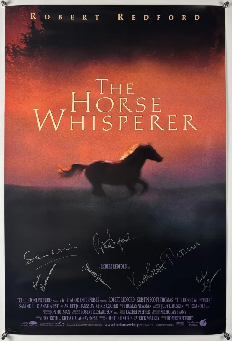 Robert Redford Scarlett Johansson Sam Neill +3 Horse Whisperer Signed Poster BAS