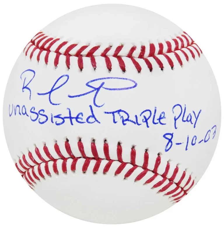 Rafael Furcal Signed Rawlings MLB Baseball w/Unassisted Triple Play - (SS COA)