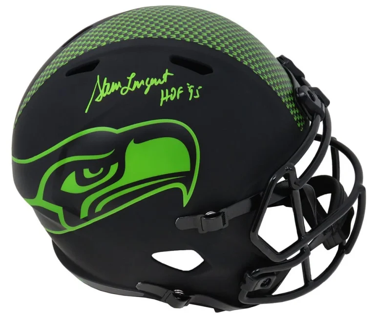 Steve Largent Signed Seahawks Eclipse FS Speed Rep Helmet w/HOF -In Green SS COA