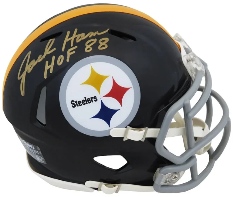 Jack Ham Signed Steelers T/B Riddell Speed Mini Helmet w/HOF'88 (In Gold)-SS COA