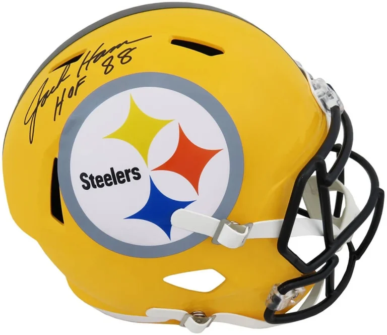 Jack Ham Signed Steelers T/B Gold Riddell F/S Speed Rep Helmet w/HOF'88 (SS COA)