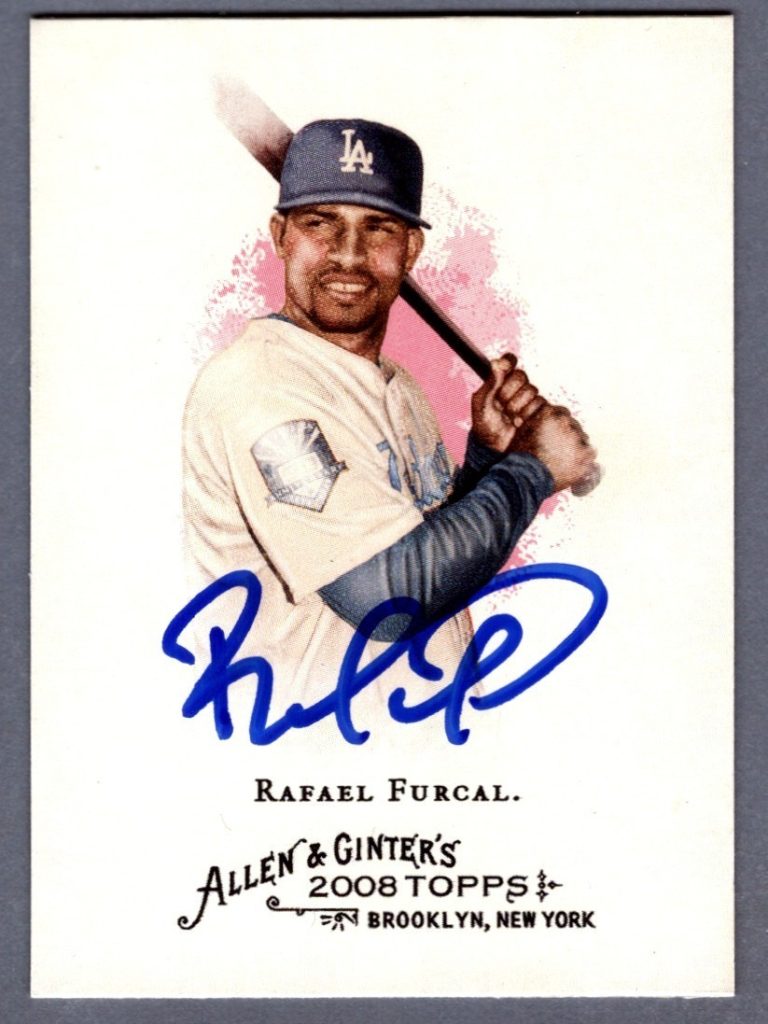 Rafael Furcal Signed 2008 Topps Allen & Ginter #299 LSCM COA Los Angeles Dodgers