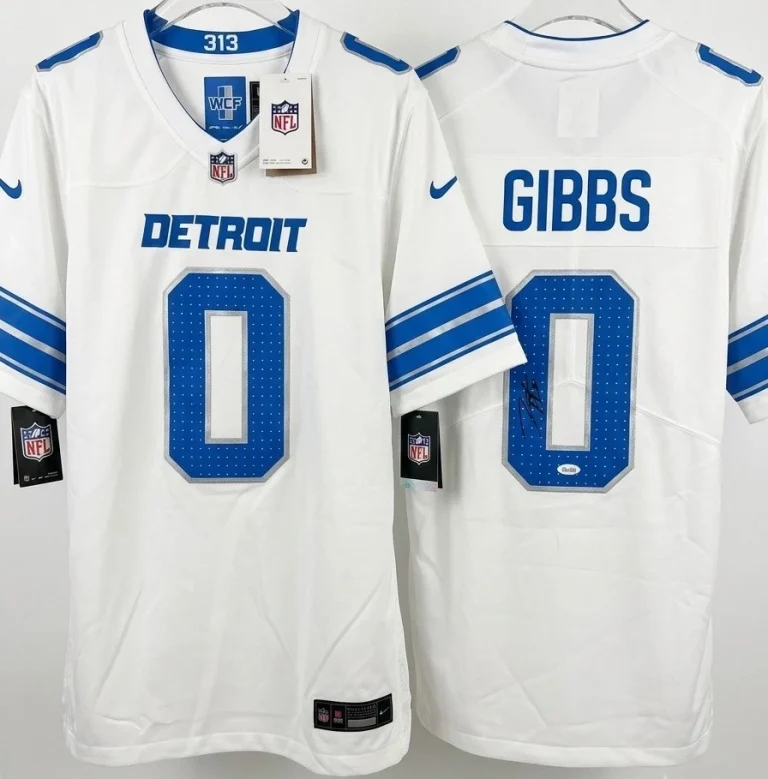Jahmyr Gibbs Signed Detroit Lions Jersey JSA Authentic Autograph Auth Jersey