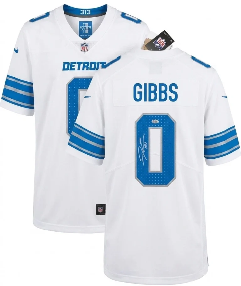 Jahmyr Gibbs Signed Detroit Lions Jersey JSA Authentic Autograph Auth Jersey