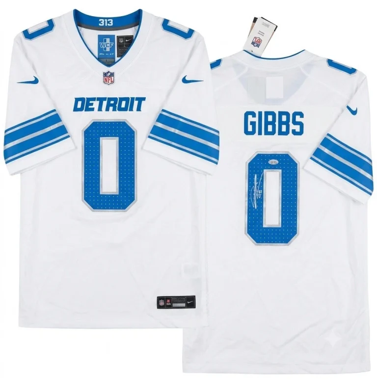Jahmyr Gibbs Signed Detroit Lions Jersey JSA Authentic Autograph Auth Jersey