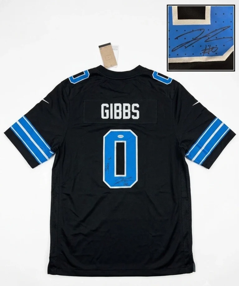 Jahmyr Gibbs Signed Detroit Lions Jersey “Sonic” JSA Authentic Autograph