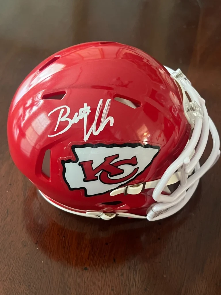 GM BRETT VEACH SIGNED FOOTBALL MINI HELMET AUTO KANSAS CITY CHIEFS JSA COA