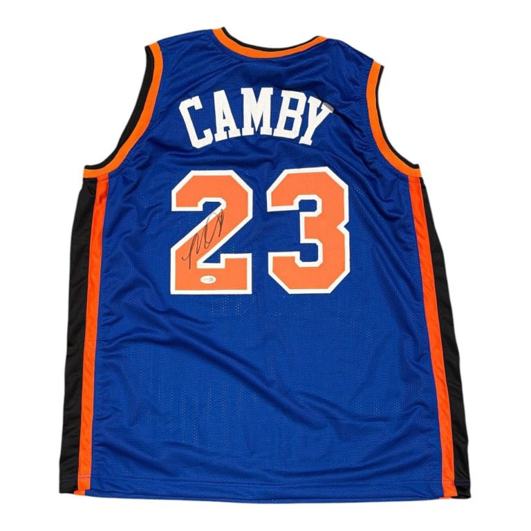 Marcus Camby Signed Autographed New York Knicks Custom Jersey JSA Witness COA