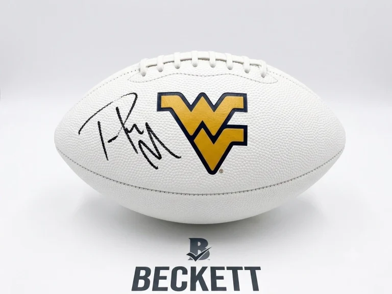 Pat Mcafee Signed Football Beckett Authentic Autograph West Virginia Colts