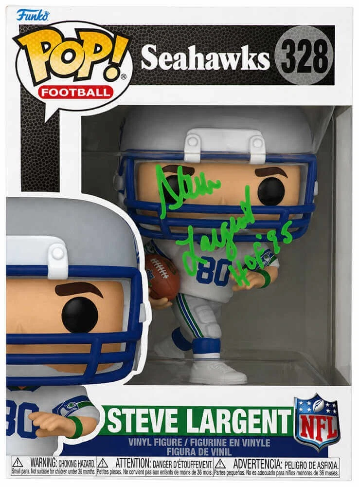 Steve Largent Signed Seahawks NFL Legends Funko Pop Doll #328 w/HOF'95 -(SS COA)