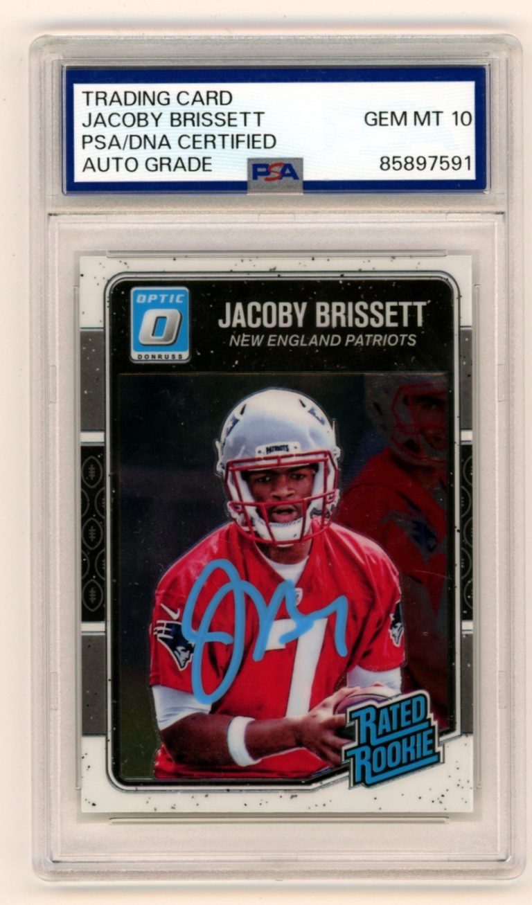 Jacoby Brissett 2016 Donruss Optic #170 Signed Rated Rookie RC PSA 10 Auto