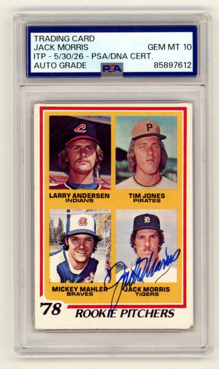 Jack Morris 1978 Topps #703 Rookie RC Signed PSA ITP 10 Auto Detroit Tigers HOF