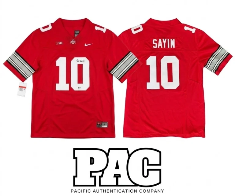 Julian Sayin Signed Jersey PAC Authenticated Autograph Ohio State Buckeyes