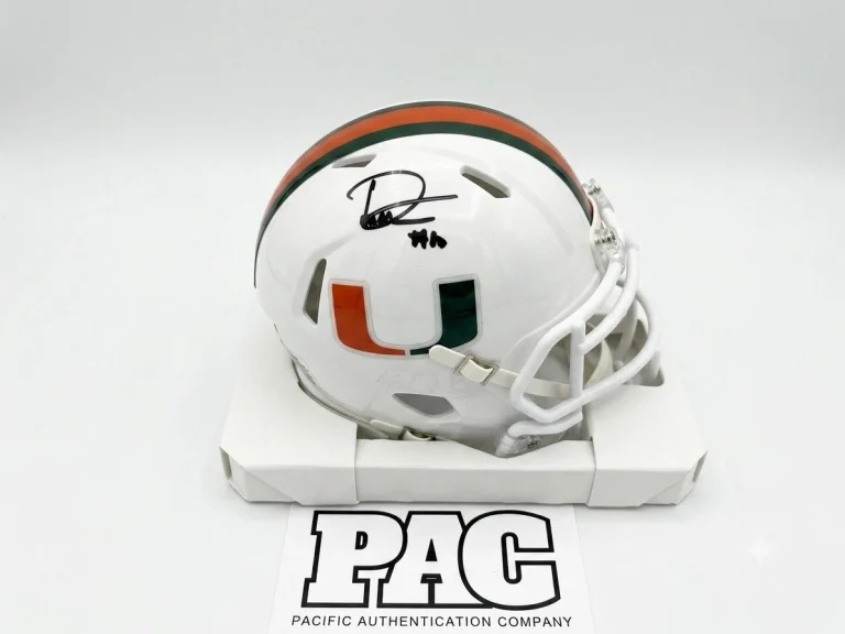 Darian Mensah Signed Mini Helmet Hurricanes Autograph Pacific Authentication