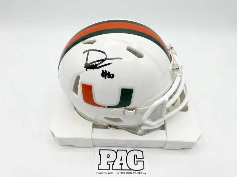 Darian Mensah Signed Mini Helmet Hurricanes Autograph Pacific Authentication