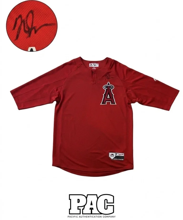 Mike Trout Signed Majestic Jersey Pacific Authentication Autograph Angels PROOF