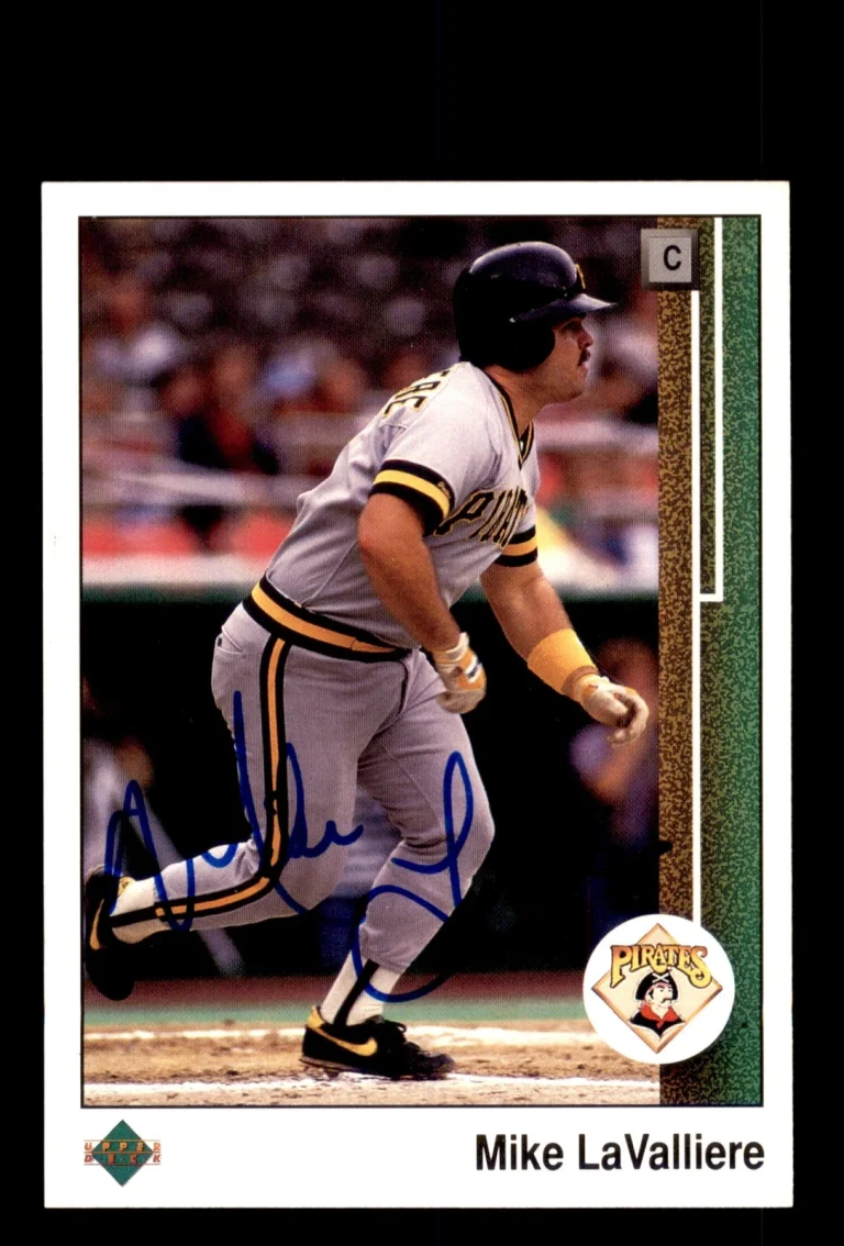 Signed Baseball Card Auto Mike LaValliere 1989 Upper Deck #417 Pirates