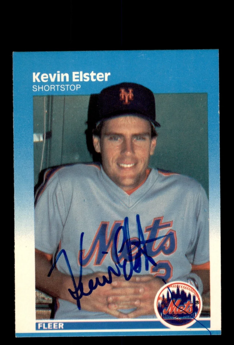 Signed Baseball Card Auto Kevin Elster 1987 Fleer #7 New York Mets