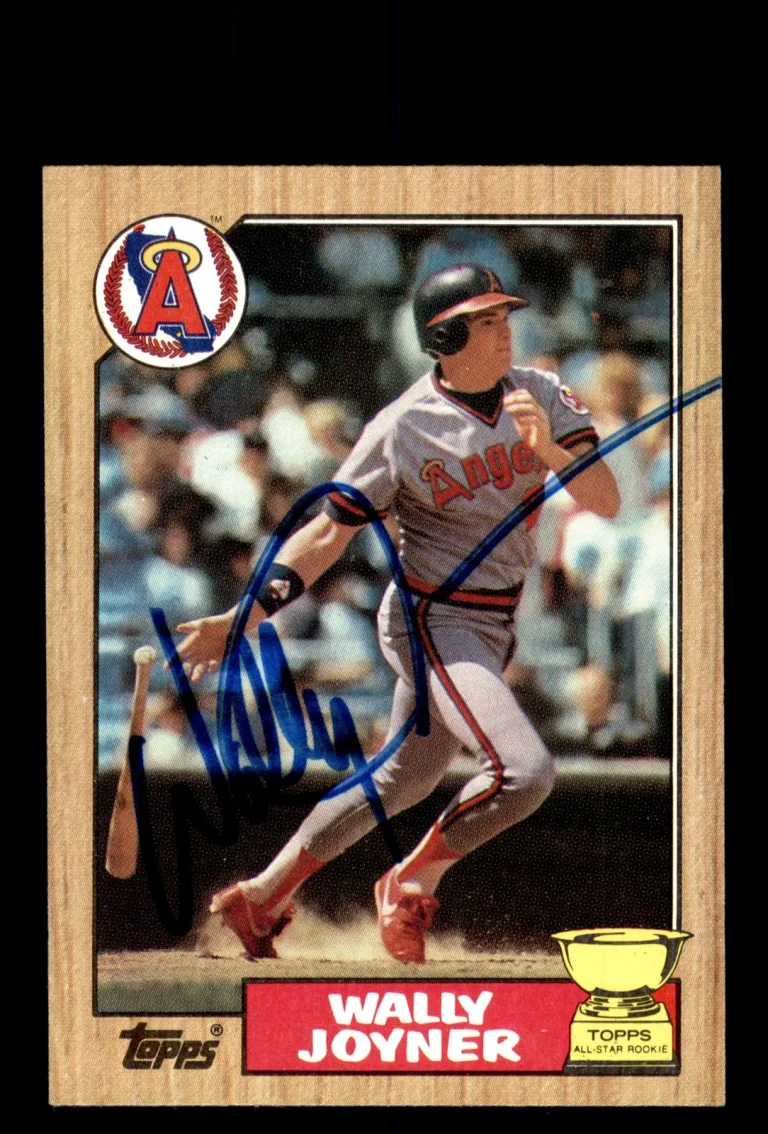 Signed Baseball Card Auto Wally Joyner 1987 Topps #80 California Angels