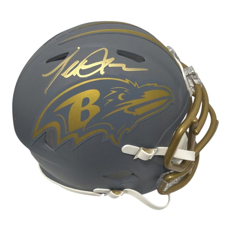 Terrell Suggs Signed Baltimore Ravens Slate Mini Helmet JSA Witness COA