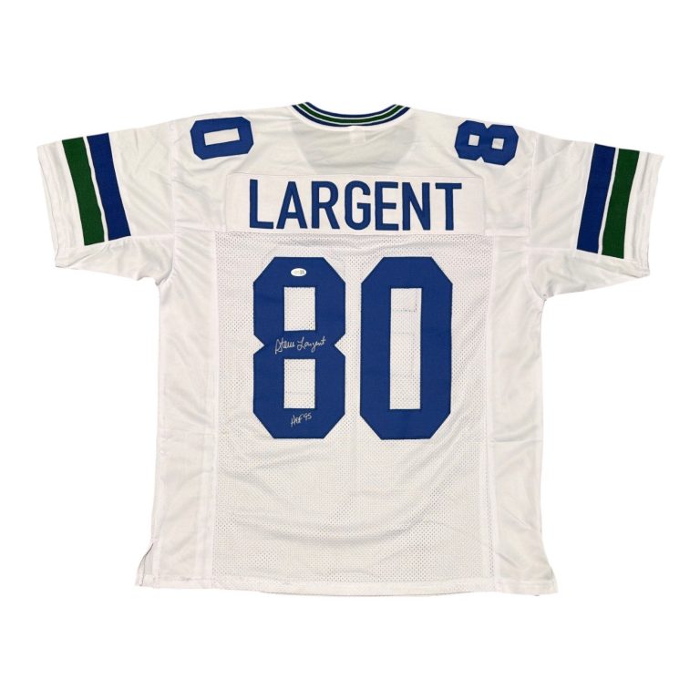 Steve Largent Signed Seattle Seahawks Custom Jersey w/ HOF 95 JSA Witness COA