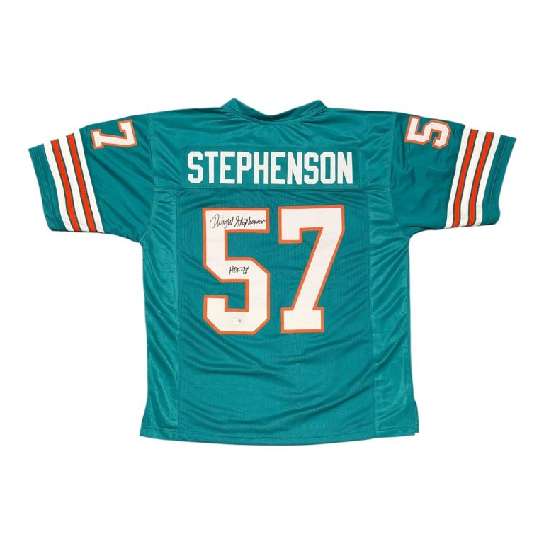Dwight Stephenson Signed Miami Dolphins Custom Jersey w/ HOF 98 JSA Witness COA