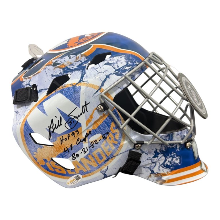 Billy Smith Signed New York Islanders Full Size Goalie Mask w/ 2 Insc JSA W COA