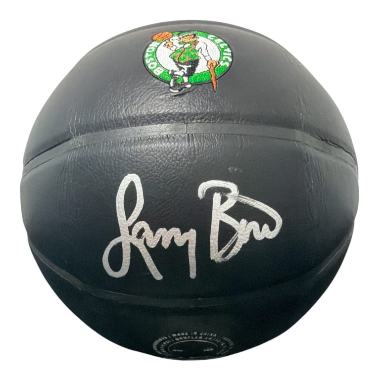Larry Bird Signed Boston Celtics Premier Black Basketball JSA W COA Bird Holo B