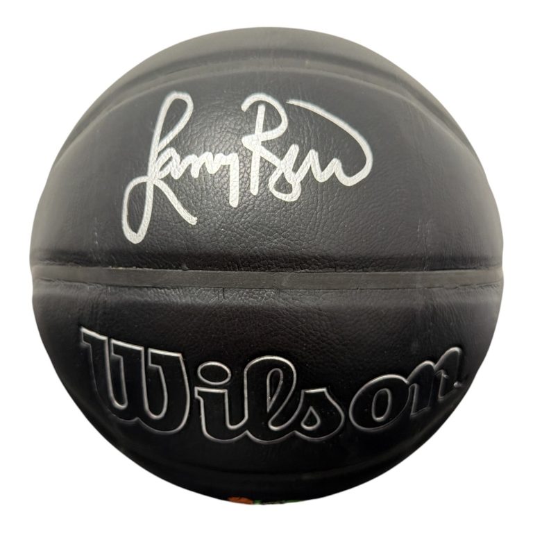 Larry Bird Signed Boston Celtics Premier Black Basketball JSA W COA Bird Holo A
