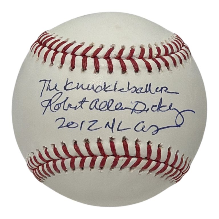RA Dickey Signed Autographed ROMLB Baseball w/ Full Name + 2 Ins CY JSA COA Mets