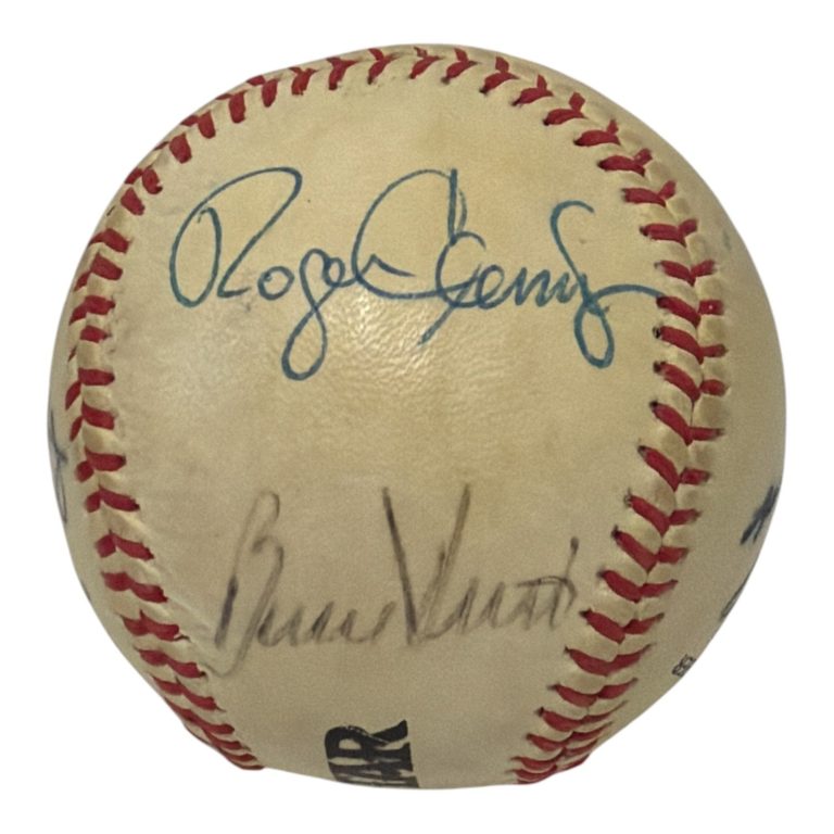 Roger Clemens Hurst Gedman Barrett Red Sox Team Signed Wilson Baseball JSA COA