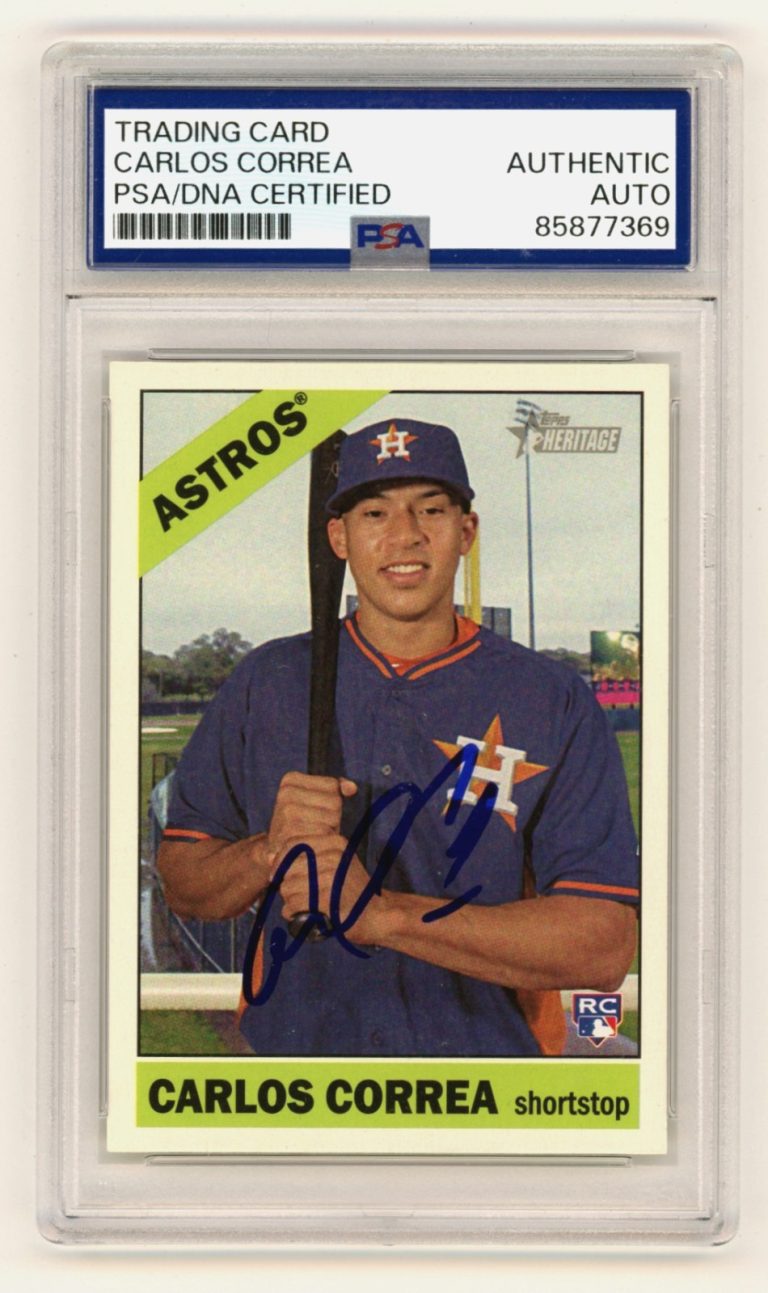 Carlos Correa 2015 Topps Heritage #563 Signed Auto Rookie RC PSA Authentic Auto
