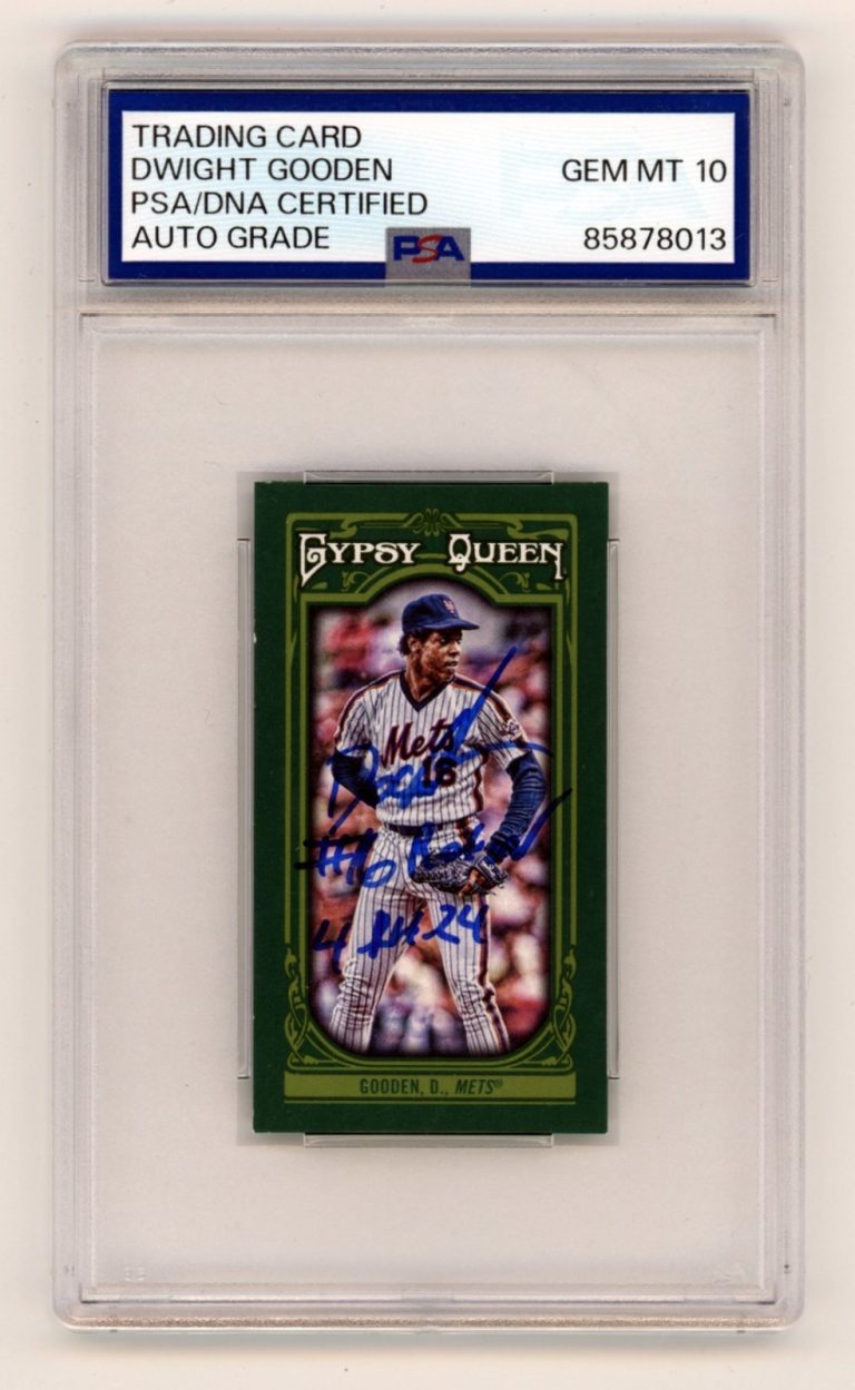Dwight Doc Gooden 2013 Topps Gypsy Queen Green Mini Auto #16 Retired #/99 PSA 10