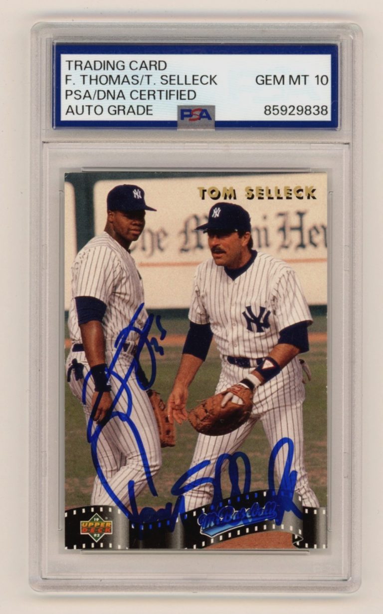Tom Selleck & Frank Thomas Signed 1992 Upper Deck #SP4 Mr. Baseball PSA 10 Auto
