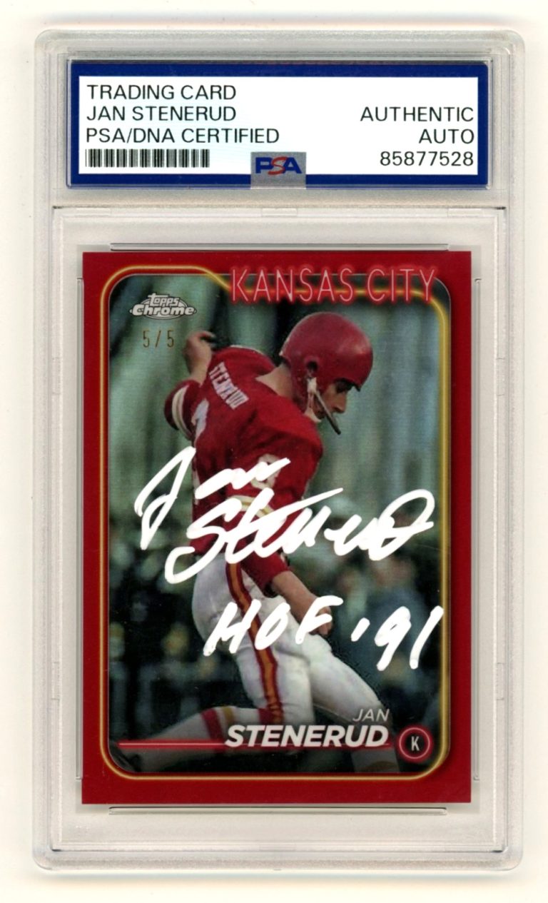 Jan Stenerud 2024 Topps Chrome Red Refractor Auto #5/5 HOF 91 PSA Authentic Auto