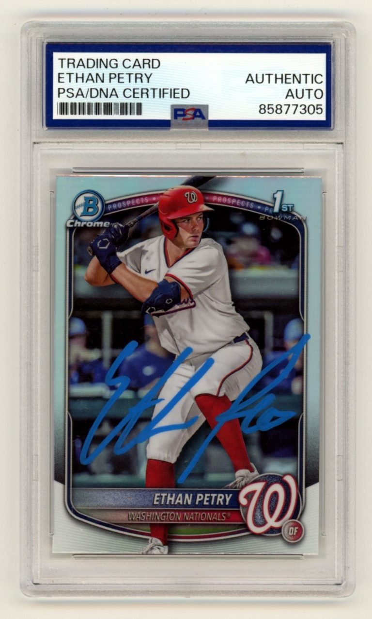 Ethan Petry 2025 Bowman Chrome 1st Refractor Auto Rookie RC PSA Authentic Auto