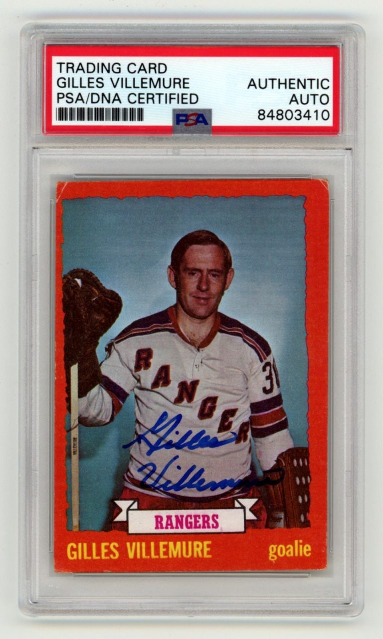Gilles Villemure 1973-74 Topps #153 Signed Auto PSA Authentic Auto NY Rangers