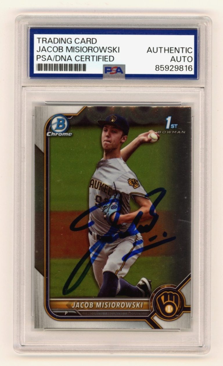 Jacob Misiorowski 2022 Bowman Chrome 1st Signed Auto RC PSA Authentic Auto