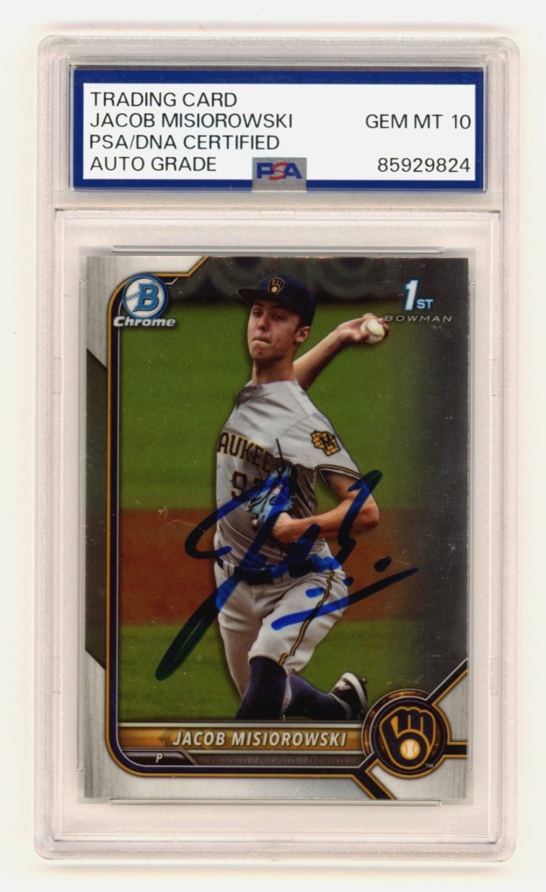 Jacob Misiorowski 2022 Bowman Chrome 1st Signed Auto Rookie RC PSA 10 Auto