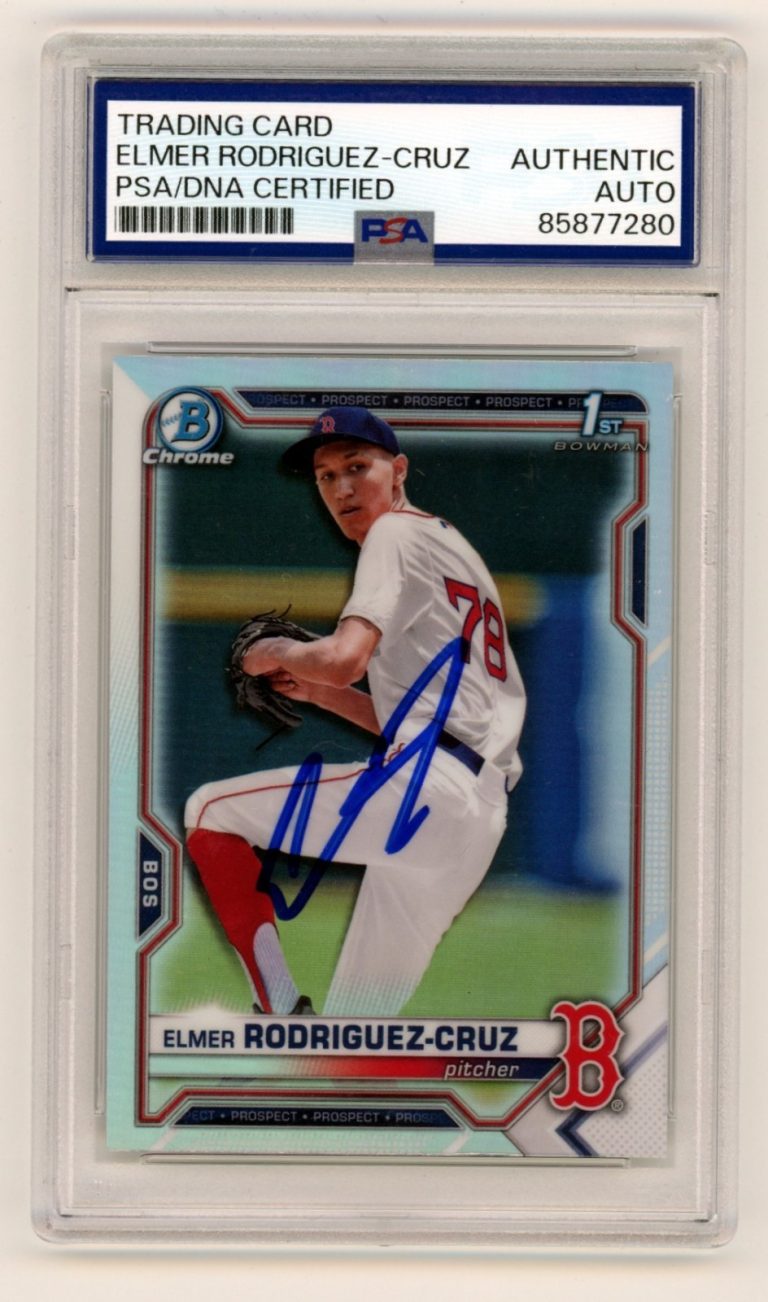 Elmer Rodriguez-Cruz 2021 Bowman Chrome 1st Refractor Signed Auto RC PSA Auto